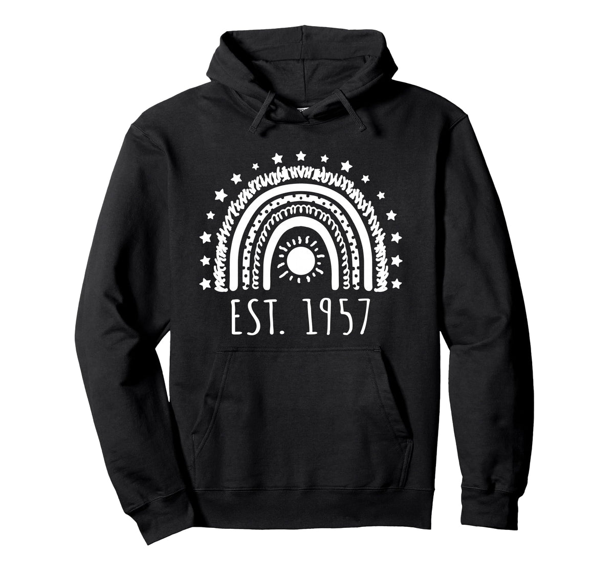 Est 1957 Rainbow Established 1957 Birthday Hoodie - Streetwear Style Unisex