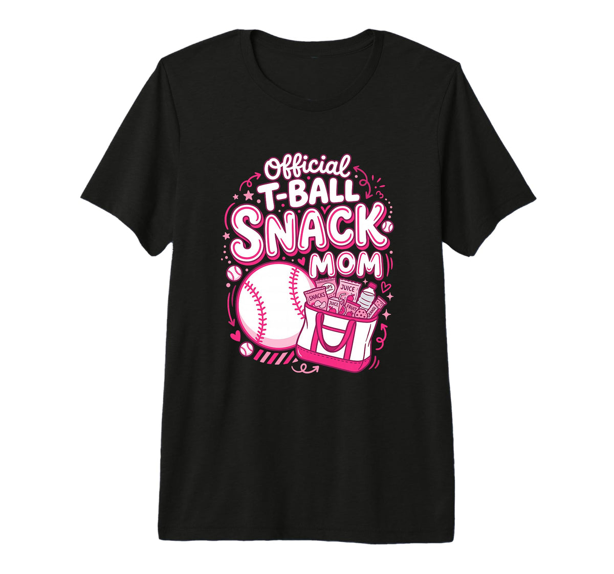 T Ball Snack Mom Support Ball Tri T-Shirt - Casual Everyday Wear Men Women