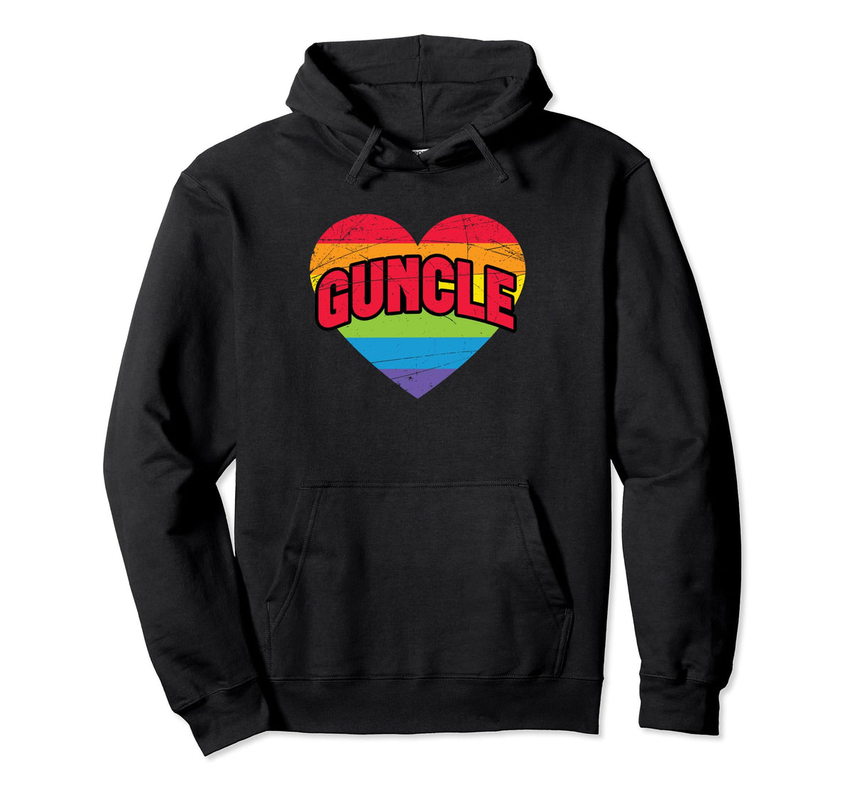 Heart Guncle Gay Uncle Lgbt Pride Hoodie - Fun Novelty Design Men Women