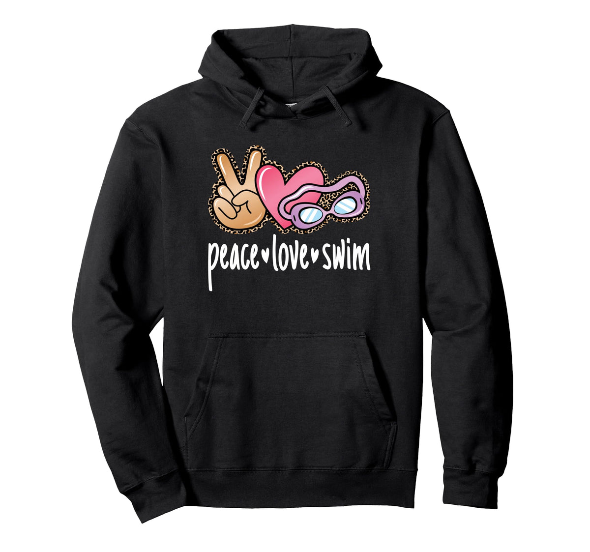 Peace Love Swim Swimming Swimmer Hoodie - Aesthetic Graphic Men Women