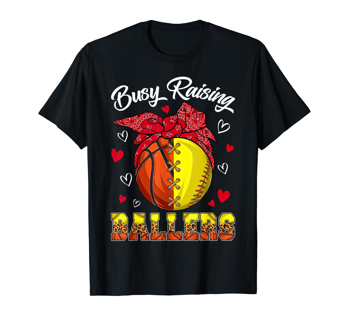 Busy Raising Ballers Basketball T-Shirt - Graphic Print for Adults