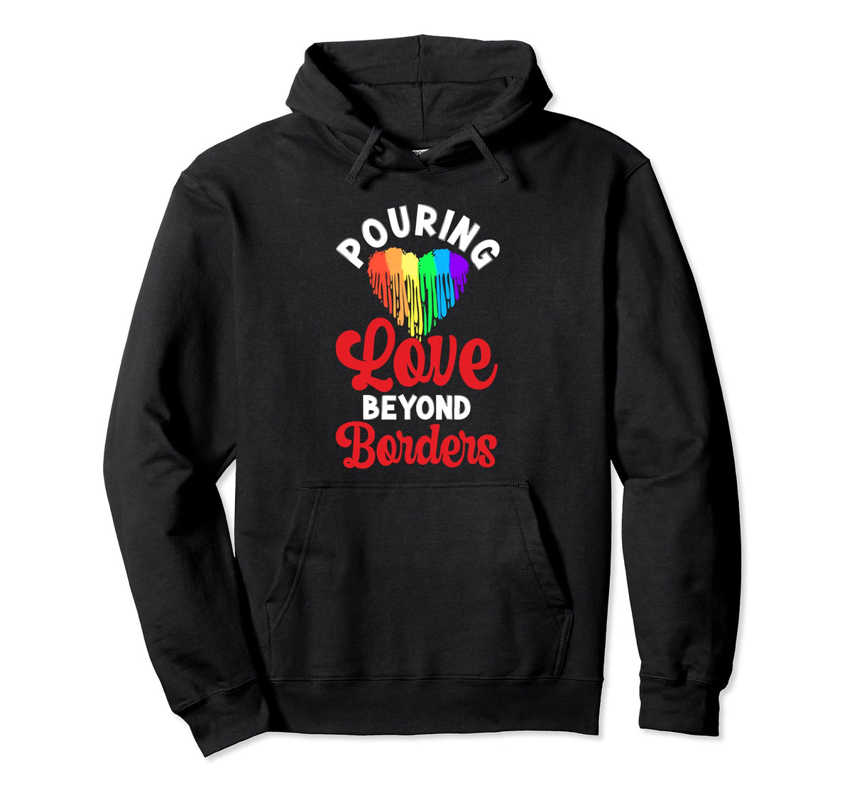 Lgbt Rainbow Paint Splatters Funny Hoodie - Streetwear Style for Adults
