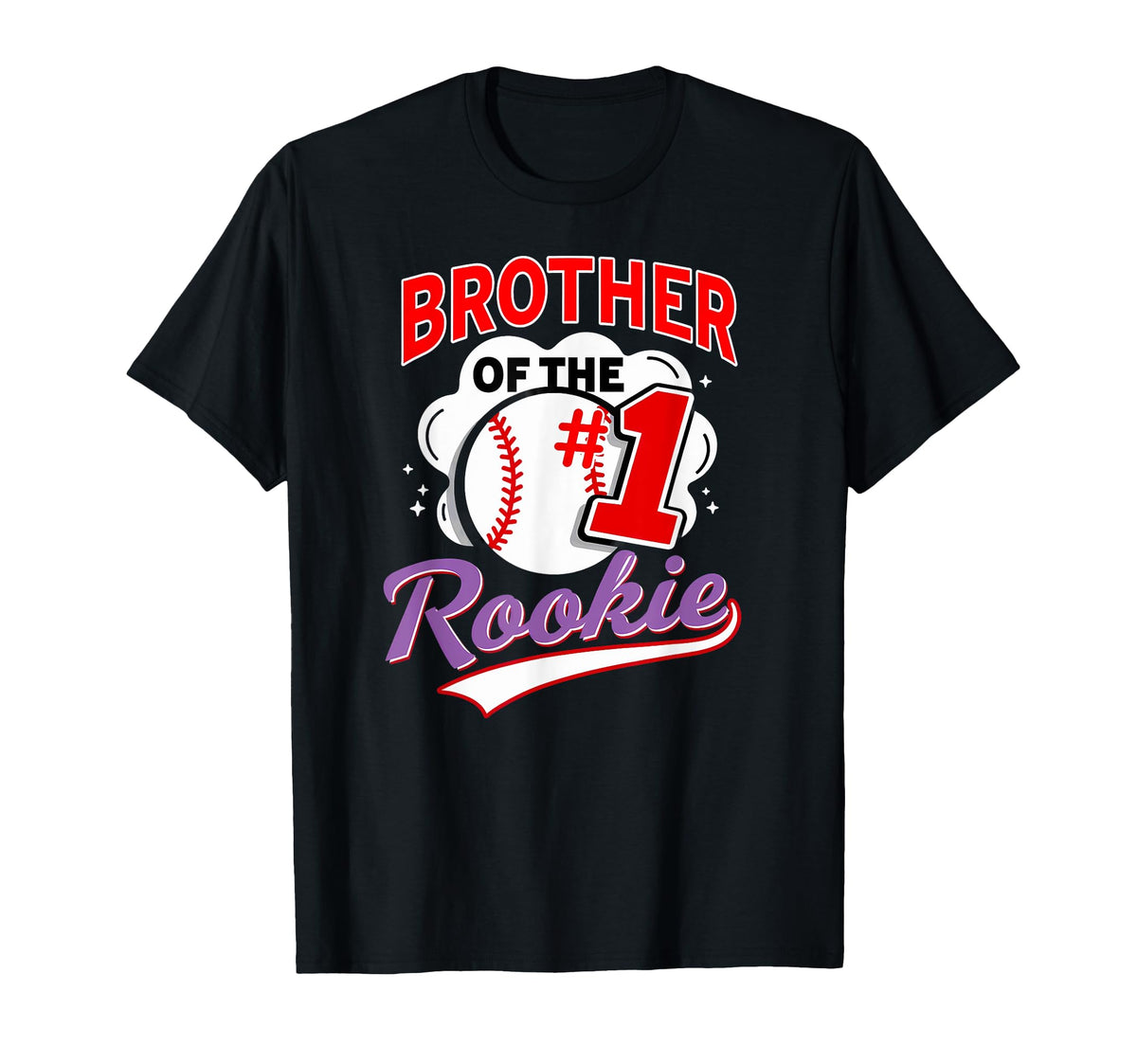 Brother Rookie 1St Birthday Baseball T-Shirt - Custom Art Print Men Women