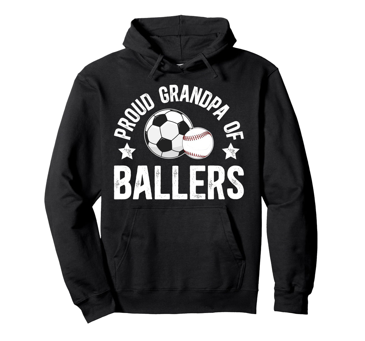 Proud Grandpa Ballers Baseball Hoodie - Casual Everyday Wear Men Women
