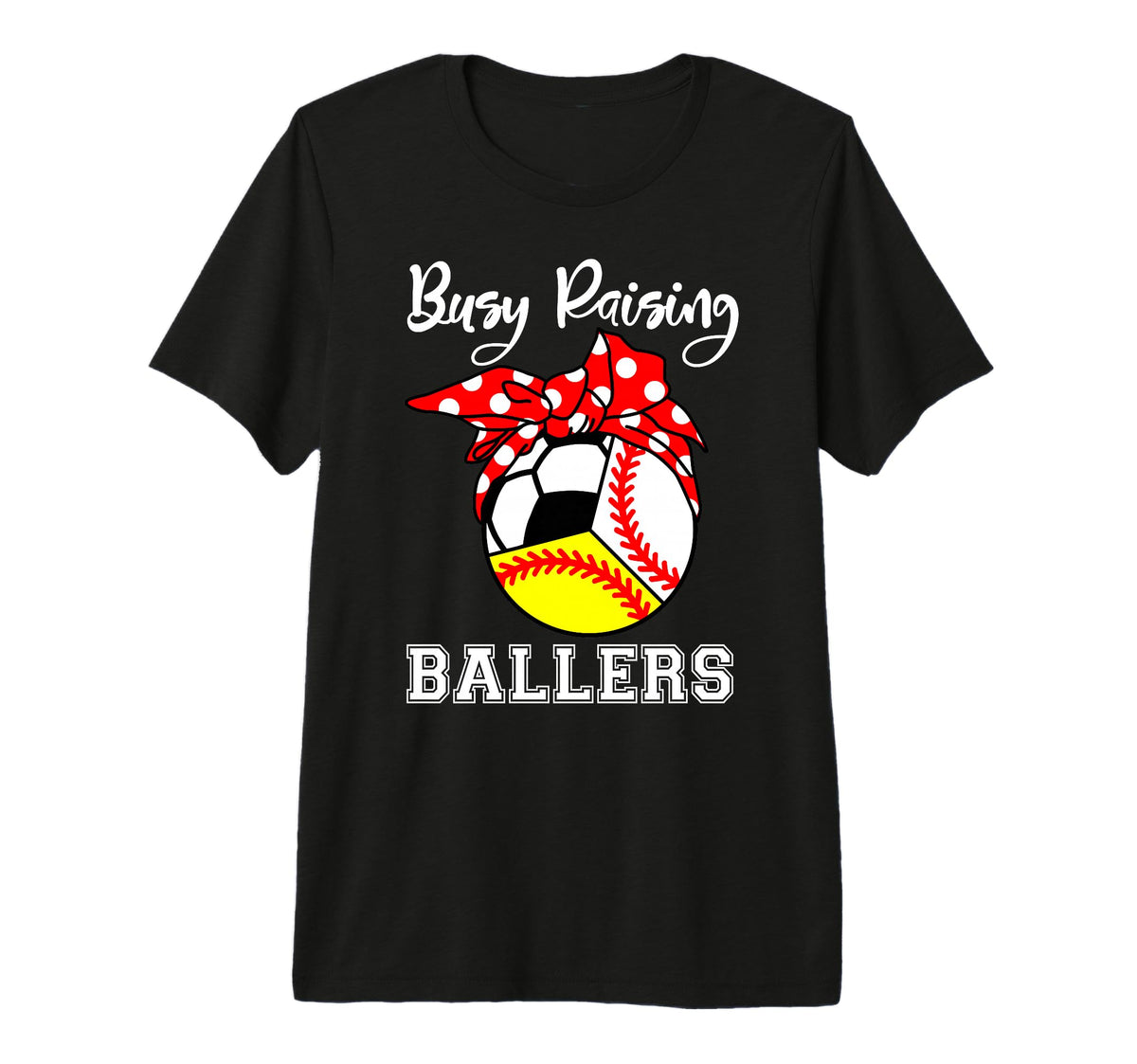 Busy Raising Ballers Funny Baseball T-Shirt - Trendy Graphic Men Women