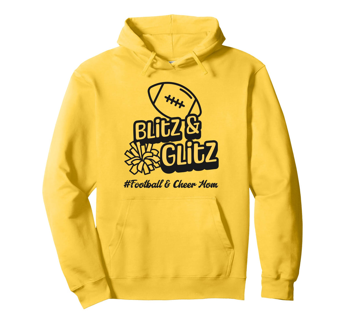 Football Mom Cheer Mom Blitz And Glitz Hoodie - Casual Everyday Wear Unisex