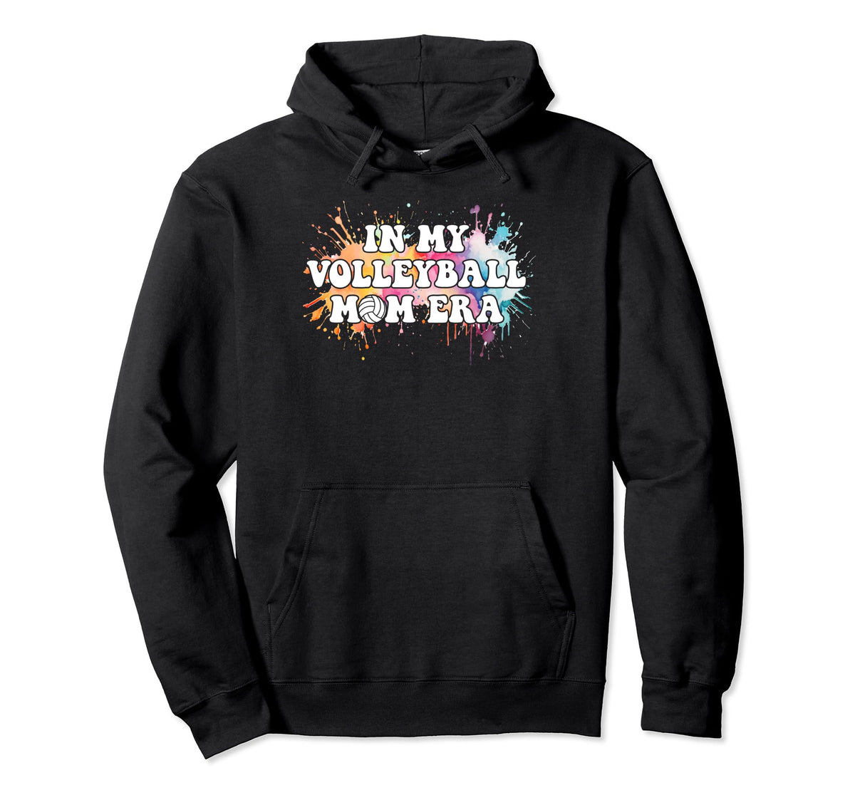 Watercolor My Volleyball Mom Era Mama Hoodie - Novelty Apparel for Adults