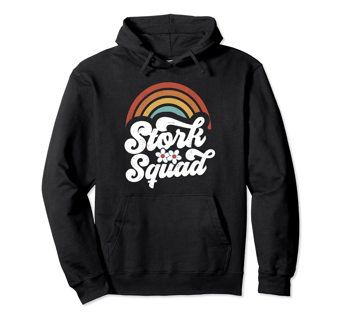 Stork Squad Groovy Rainbow Labor And Hoodie - Streetwear Style Men Women