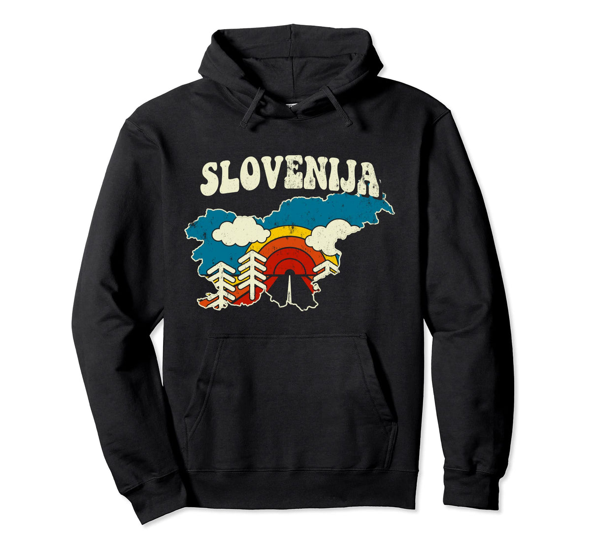 Slovenia Slovenian Country Rainbow 70S Hoodie - Aesthetic Graphic Unisex