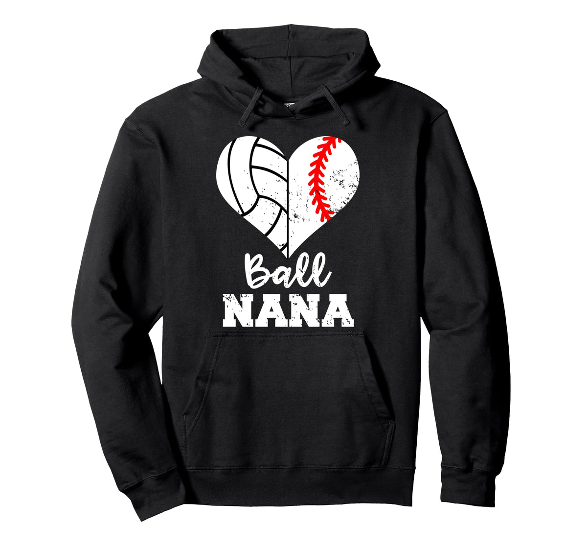 Ball Nana Funny Baseball Volleyball Nana Hoodie - Graphic Print Unisex