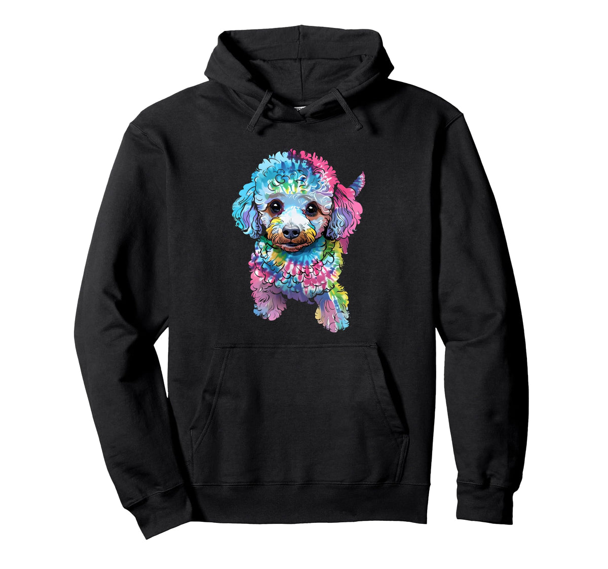 Colorful Tie Dye Poodle Dog Rainbow Hoodie - Casual Everyday Wear Unisex