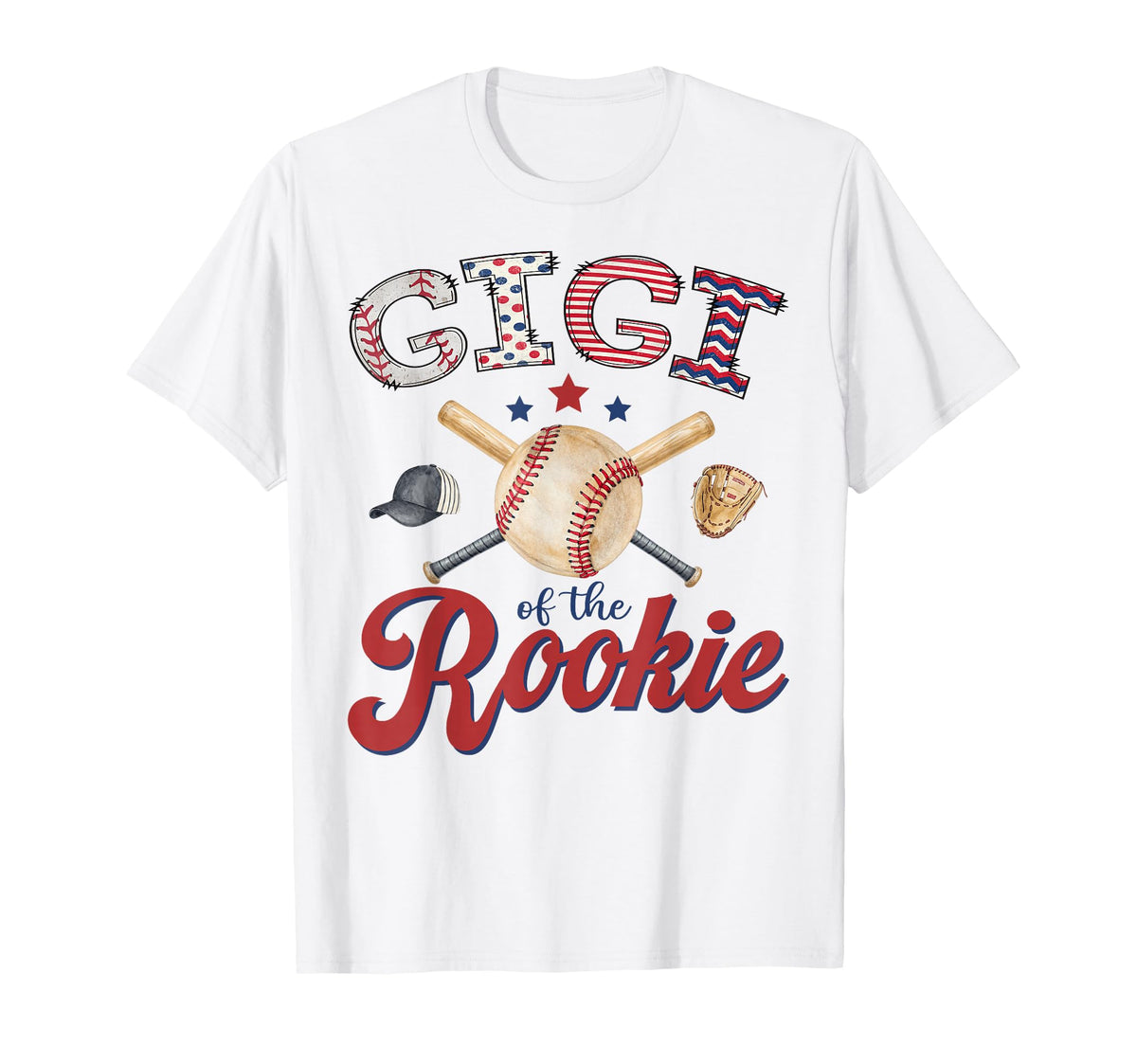 Gigi Rookie 1St Birthday Baseball Lover T-Shirt - Graphic Print Men Women