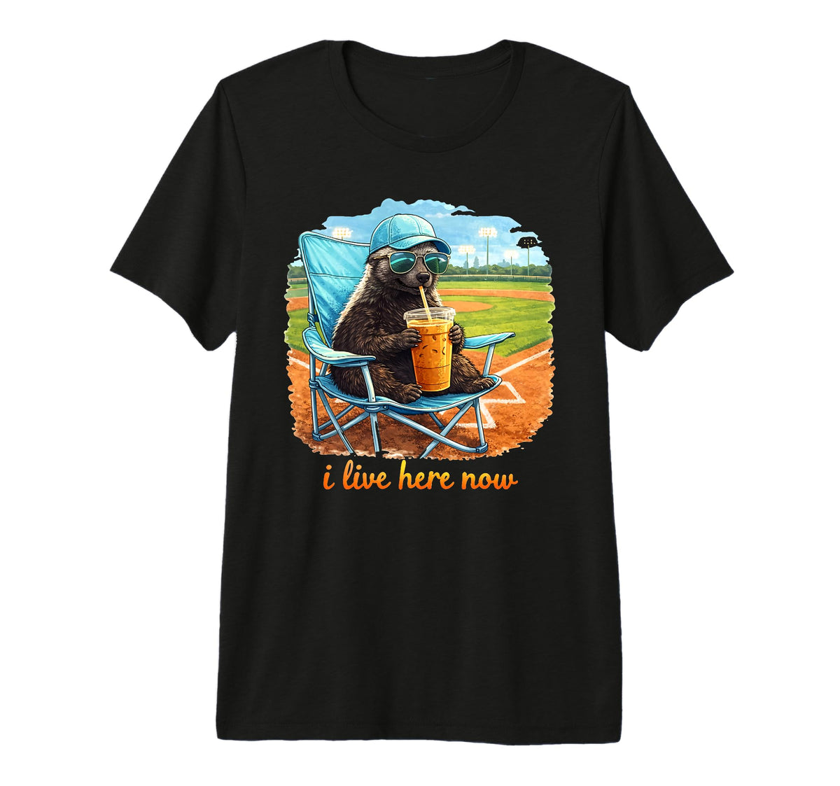 Funny Honey Badger I Live Here Now T-Shirt - Streetwear Style for Adults