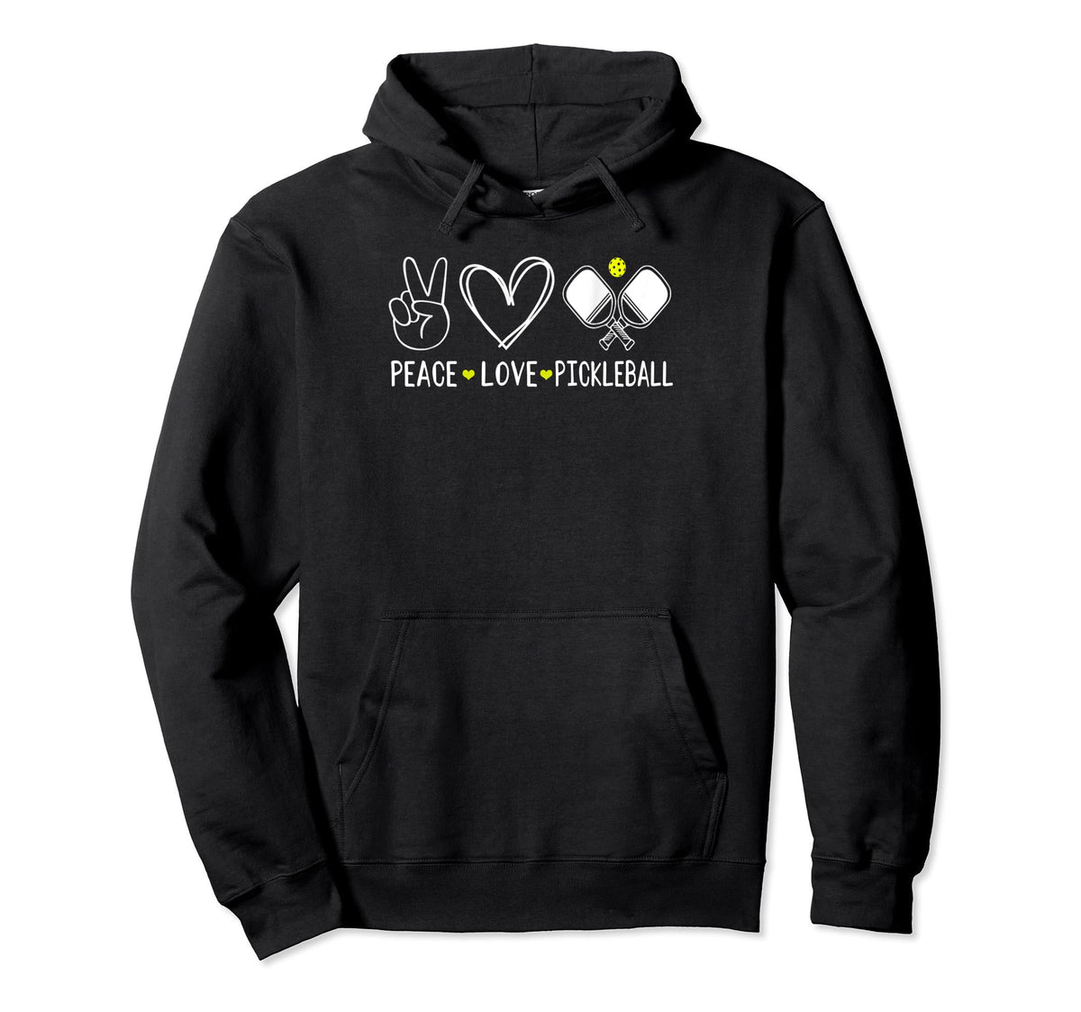 Love Pickleball Shirts Funny Peace Love Hoodie - Unique Graphic Unisex