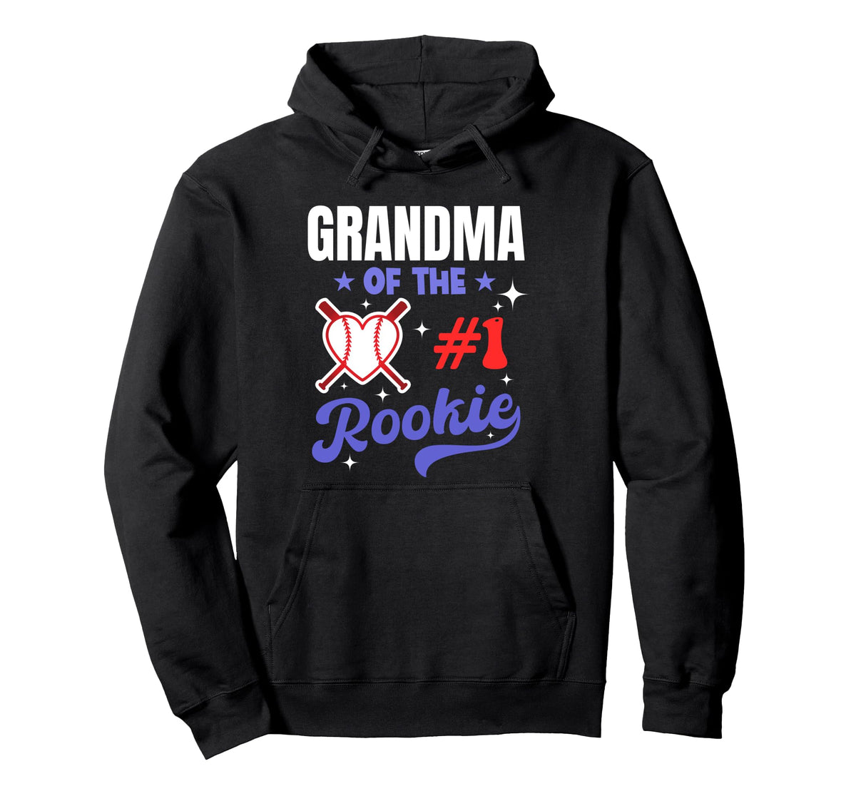 Grandma Rookie 1St Baseball Birthday Party Hoodie - Novelty Apparel Unisex