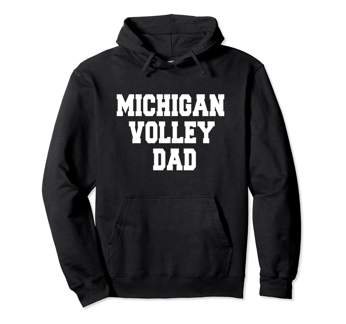 Michigan Volley Dad Fathers Day Hoodie - Casual Everyday Wear for Adults