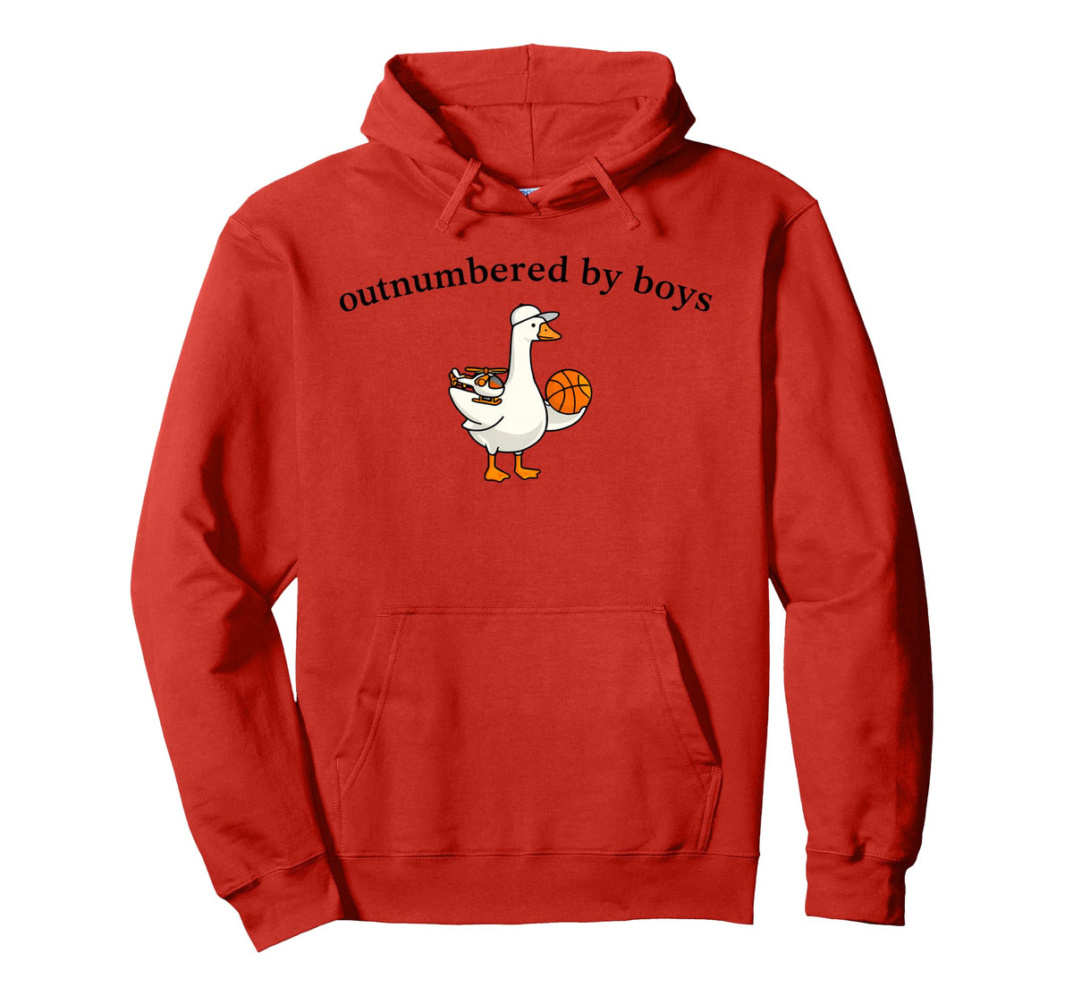 Outnumbered Basketball Mom Funny Goose Hoodie - Casual Everyday Wear Unisex