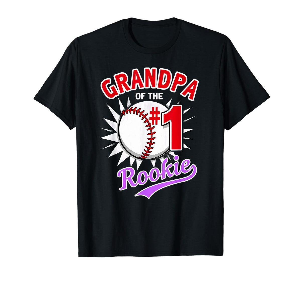 Papa Grandpa Rookie 1St Birthday Baseball T-Shirt - Custom Art Print Unisex