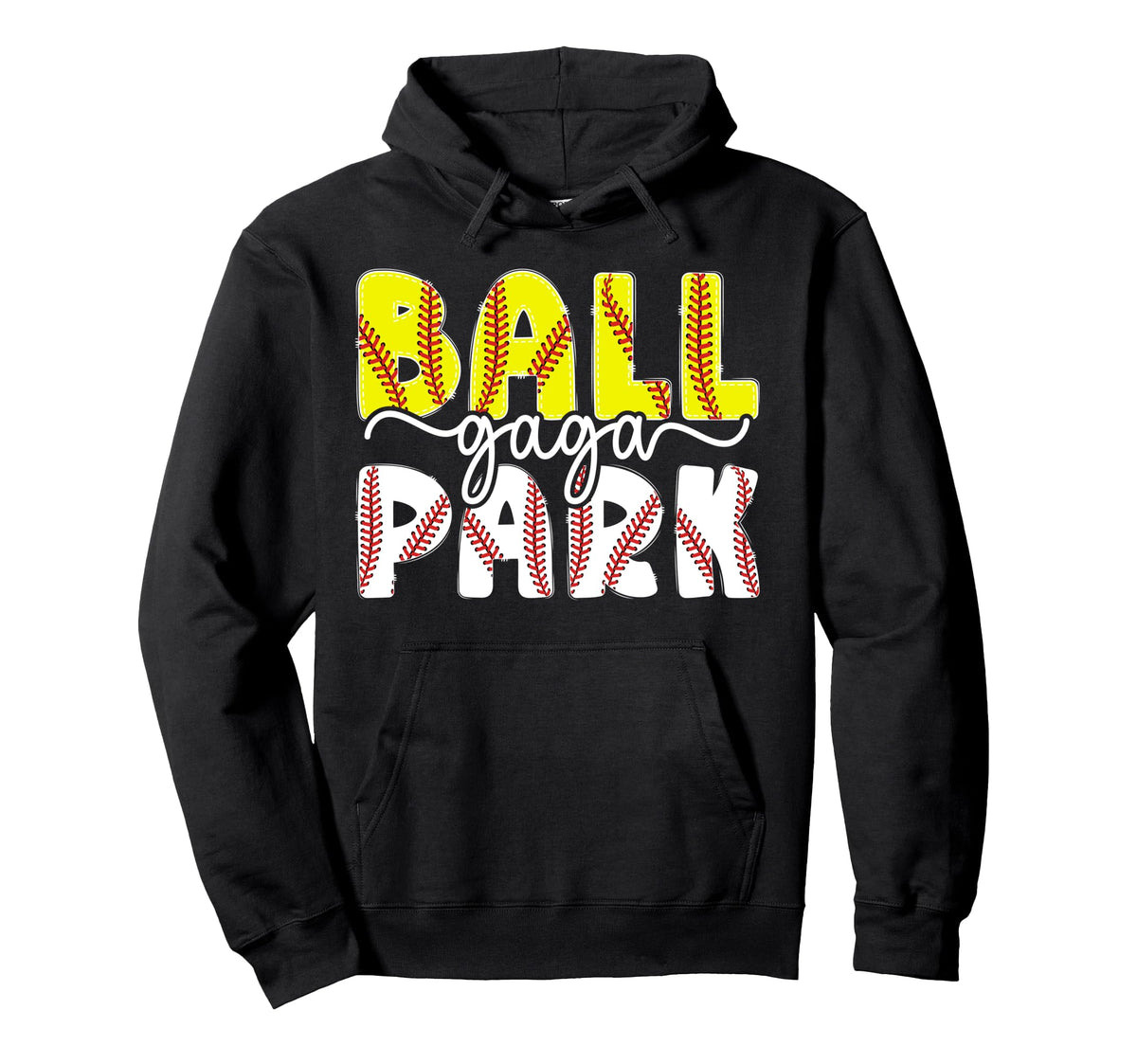 Ballpark Gaga Grandma Softball Baseball Hoodie - Novelty Apparel Men Women