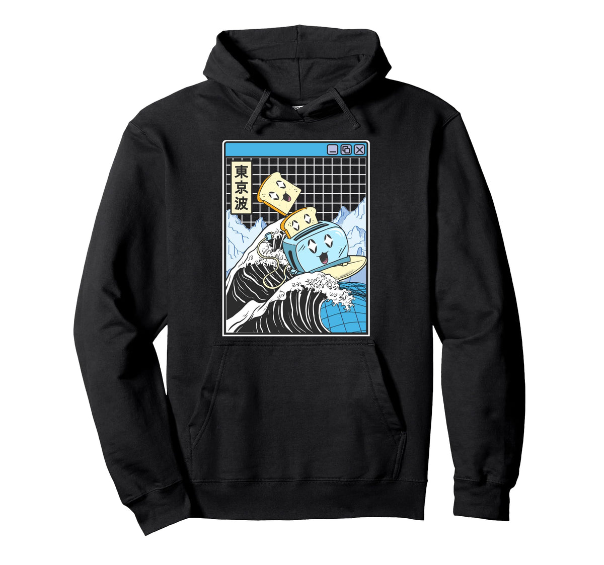 Toaster Great Wave Kawaii Vaporwave Hoodie - Streetwear Style for Adults