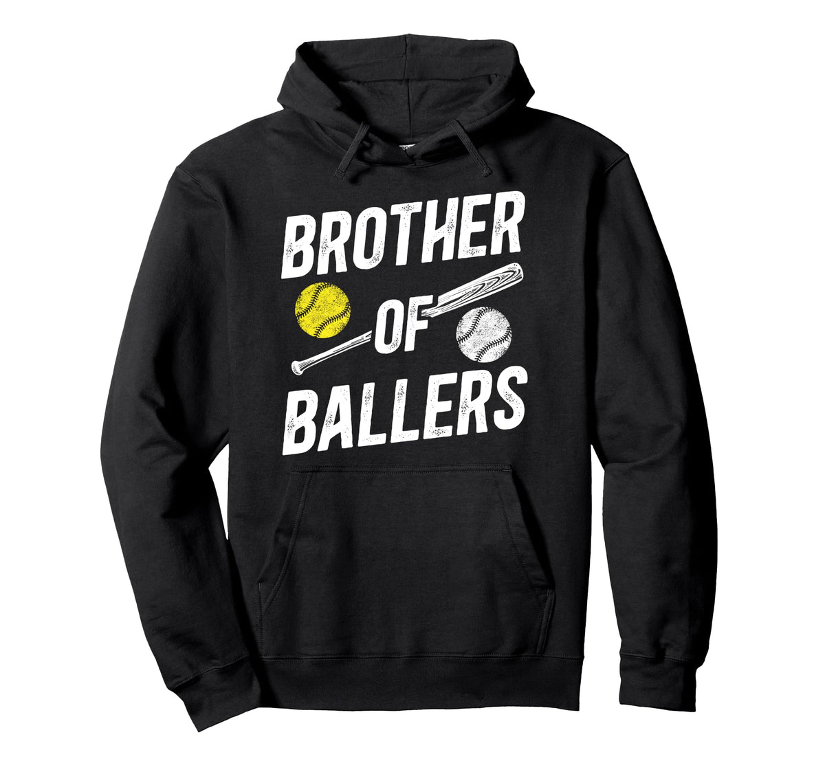 Brother Ballers Softball Baseball Brother Hoodie - Unique Graphic Men Women