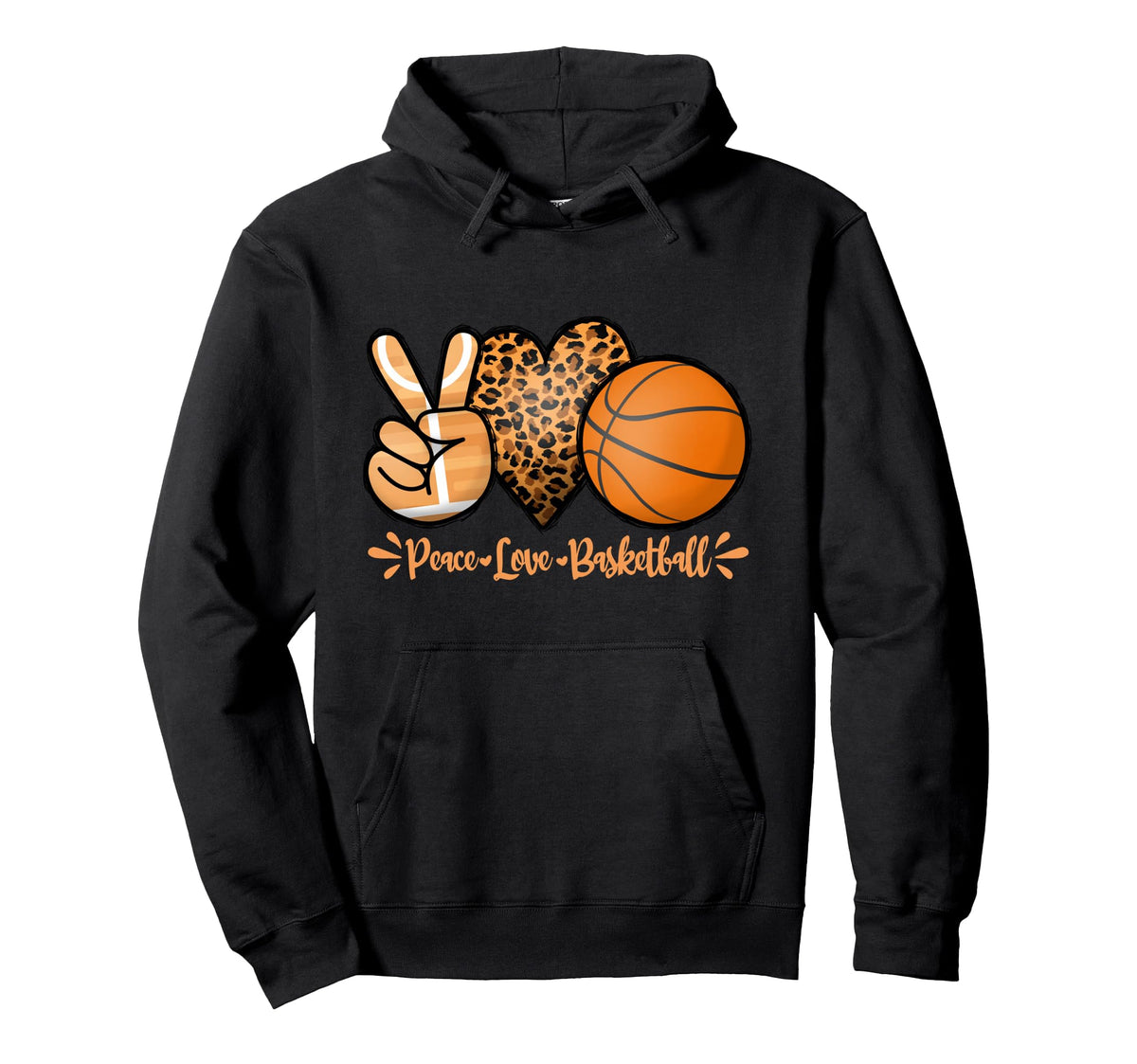Basketball Peace Love Basketball Mom Hoodie - Aesthetic Graphic Unisex