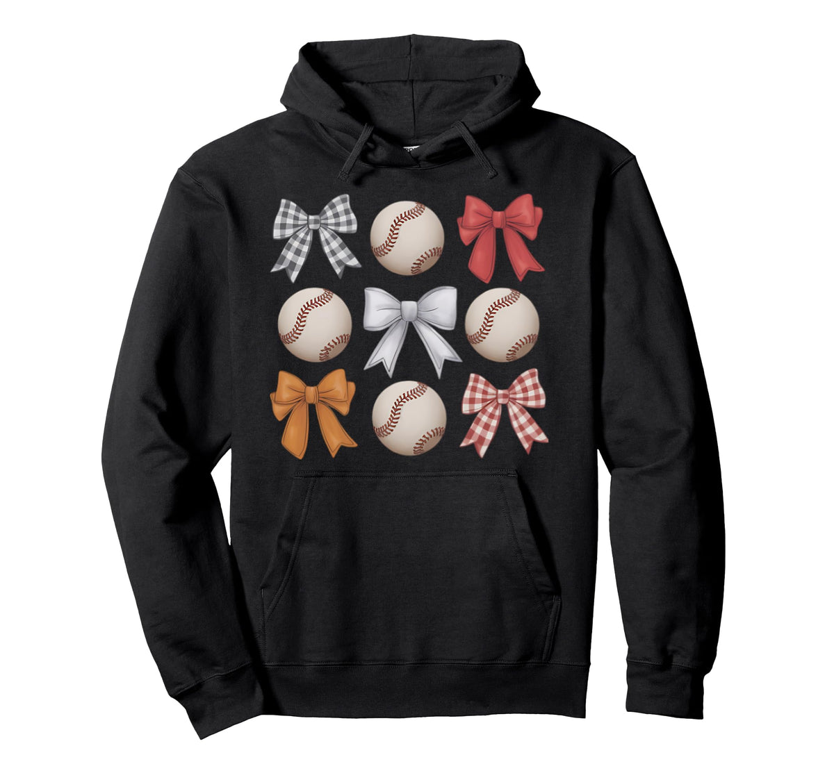 Baseball Coquette Bow Mom Sister Hoodie - Streetwear Style for Adults