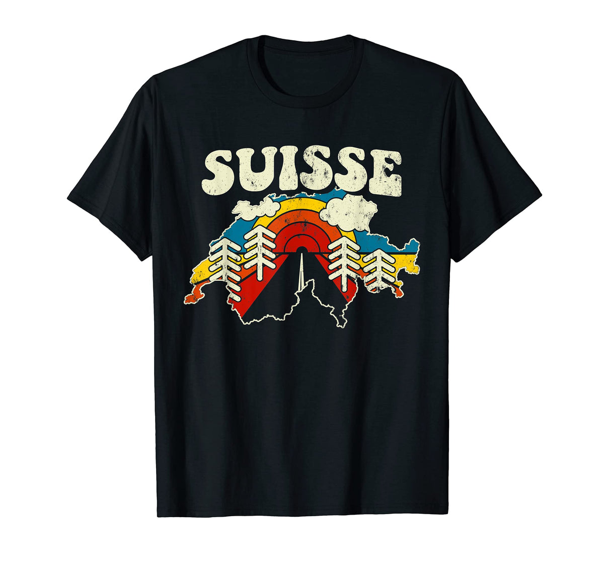 Switzerland Swiss Country Rainbow Suisse T-Shirt - Graphic Print Men Women
