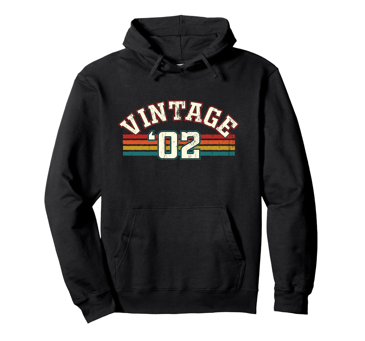 2002 Birth Year Birthday Rainbow Lines Hoodie - Streetwear Style for Adults