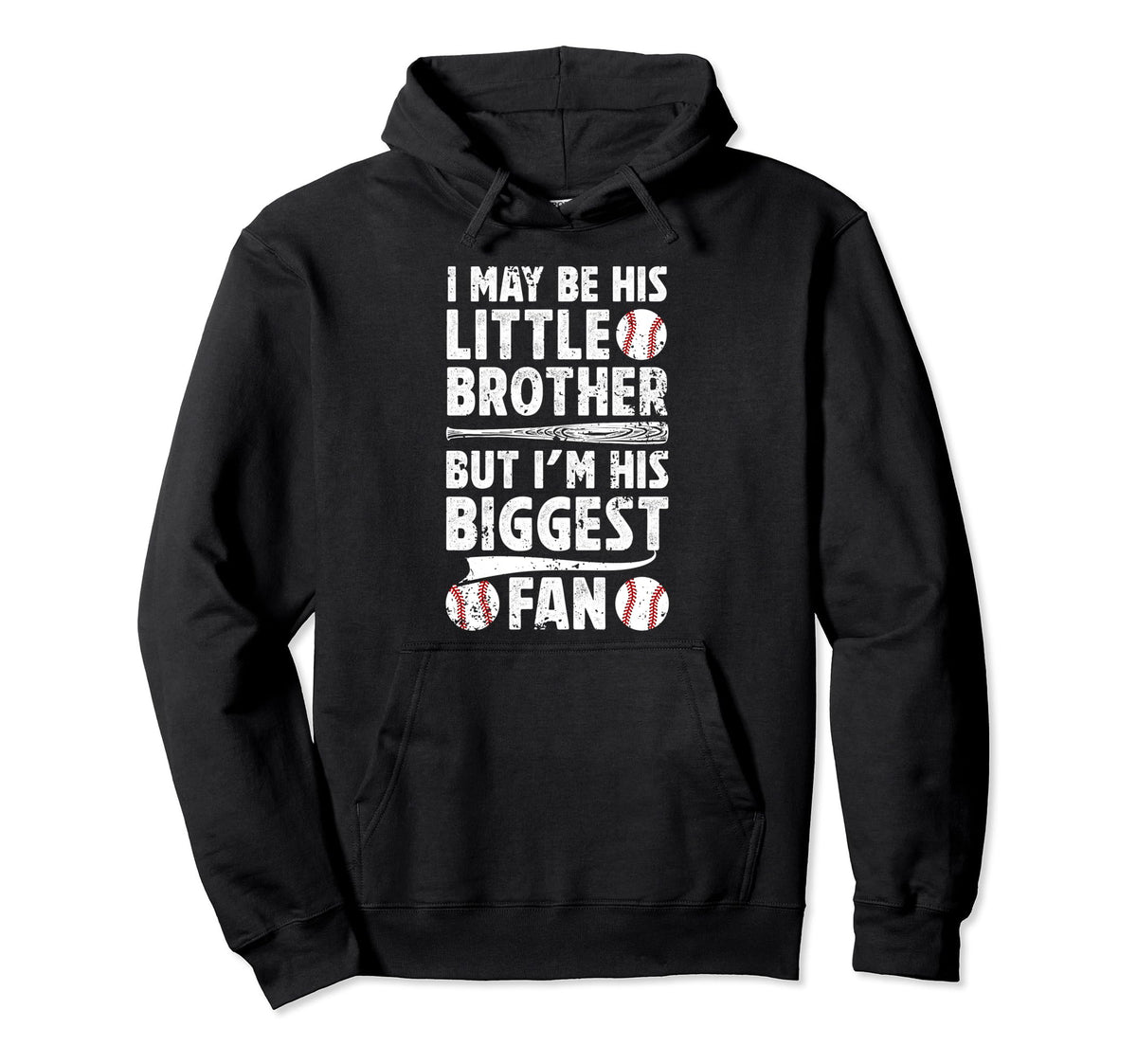His Little Brother Baseball Brother Hoodie - Trendy Graphic Men Women