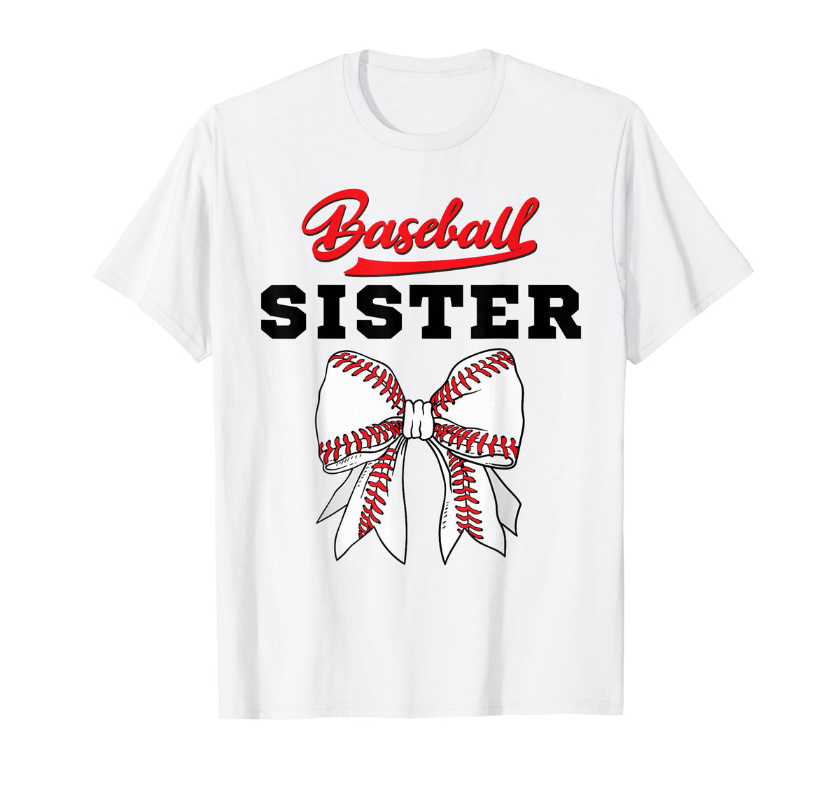 Baseball Sister Mom Aunti Coquette Bow T-Shirt - Streetwear Style Unisex