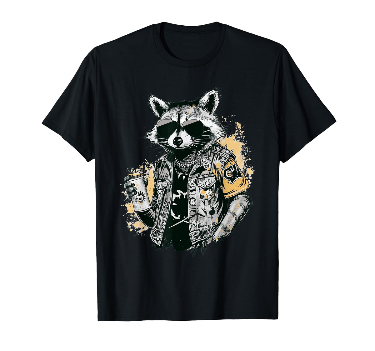 Grunge Rock Trash Panda Punk Raccoon T-Shirt - Trendy Graphic Men Women