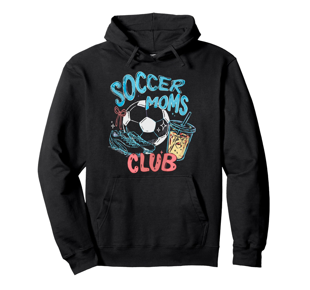 Soccer Moms Club Game Day Sports Baller Hoodie - Fun Novelty Design Unisex