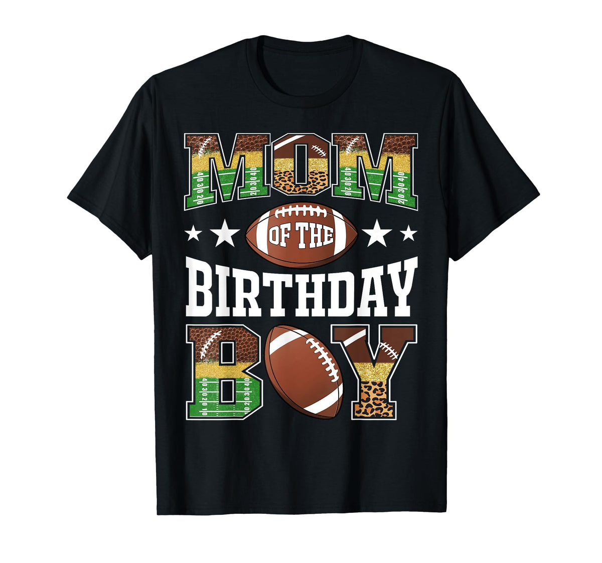 Mom Birthday Football Leopard Game Day T-Shirt - Minimalist Print Unisex