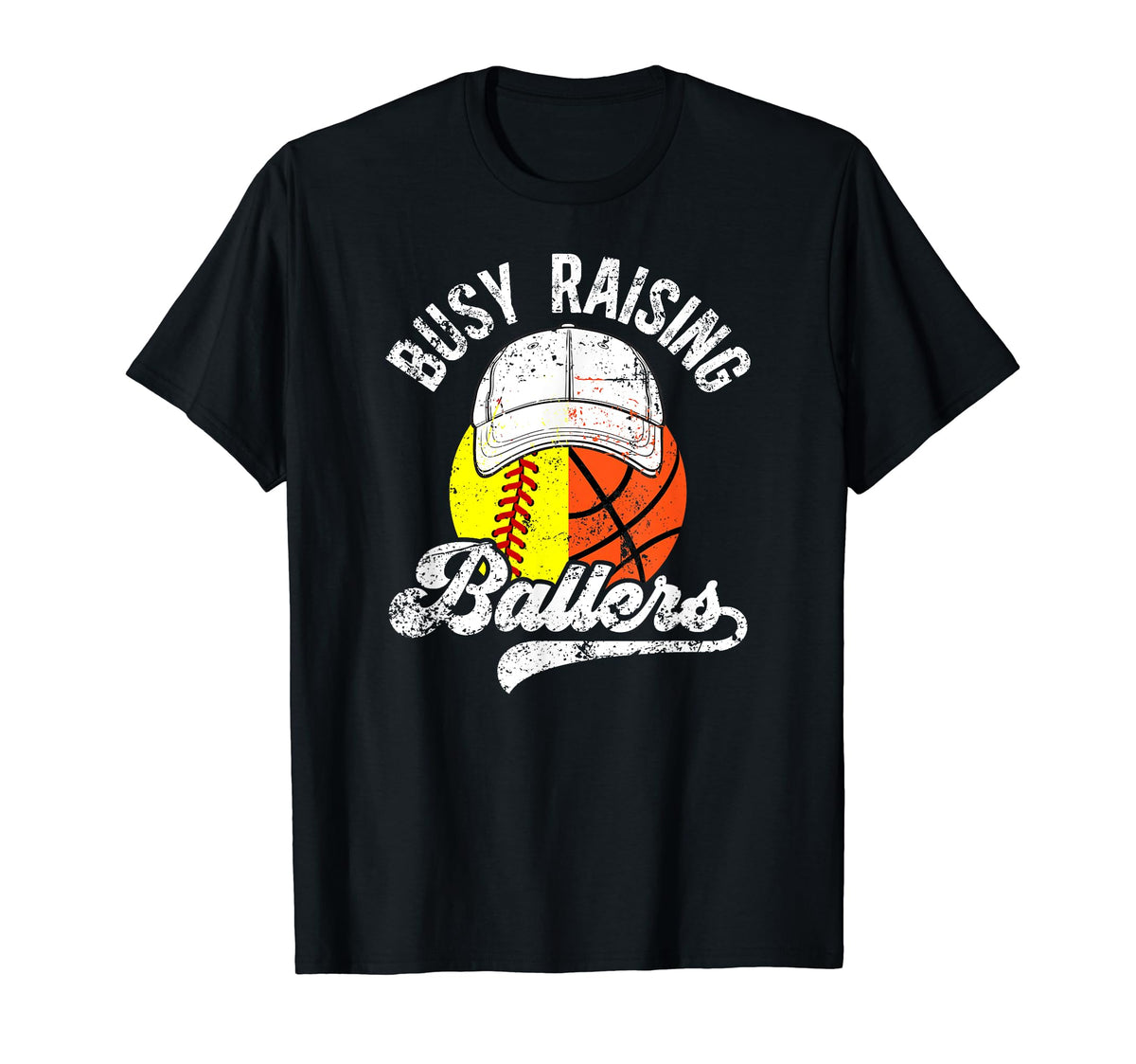 Busy Raising Ballers Basketball Softball T-Shirt - Trendy Graphic Unisex