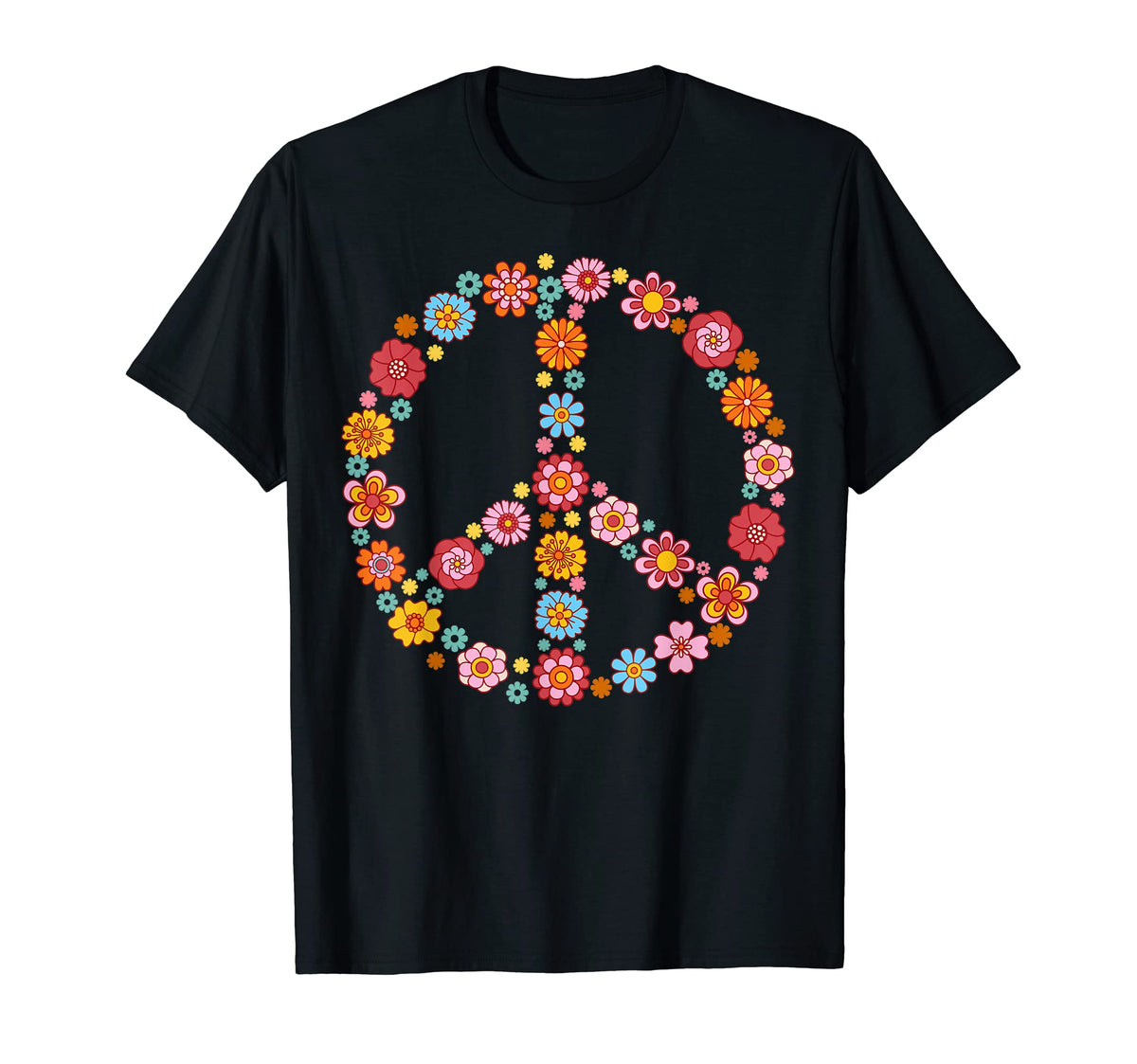 Peace Sign Love 60S 70S Tie Dye T-Shirt - Casual Everyday Wear for Adults