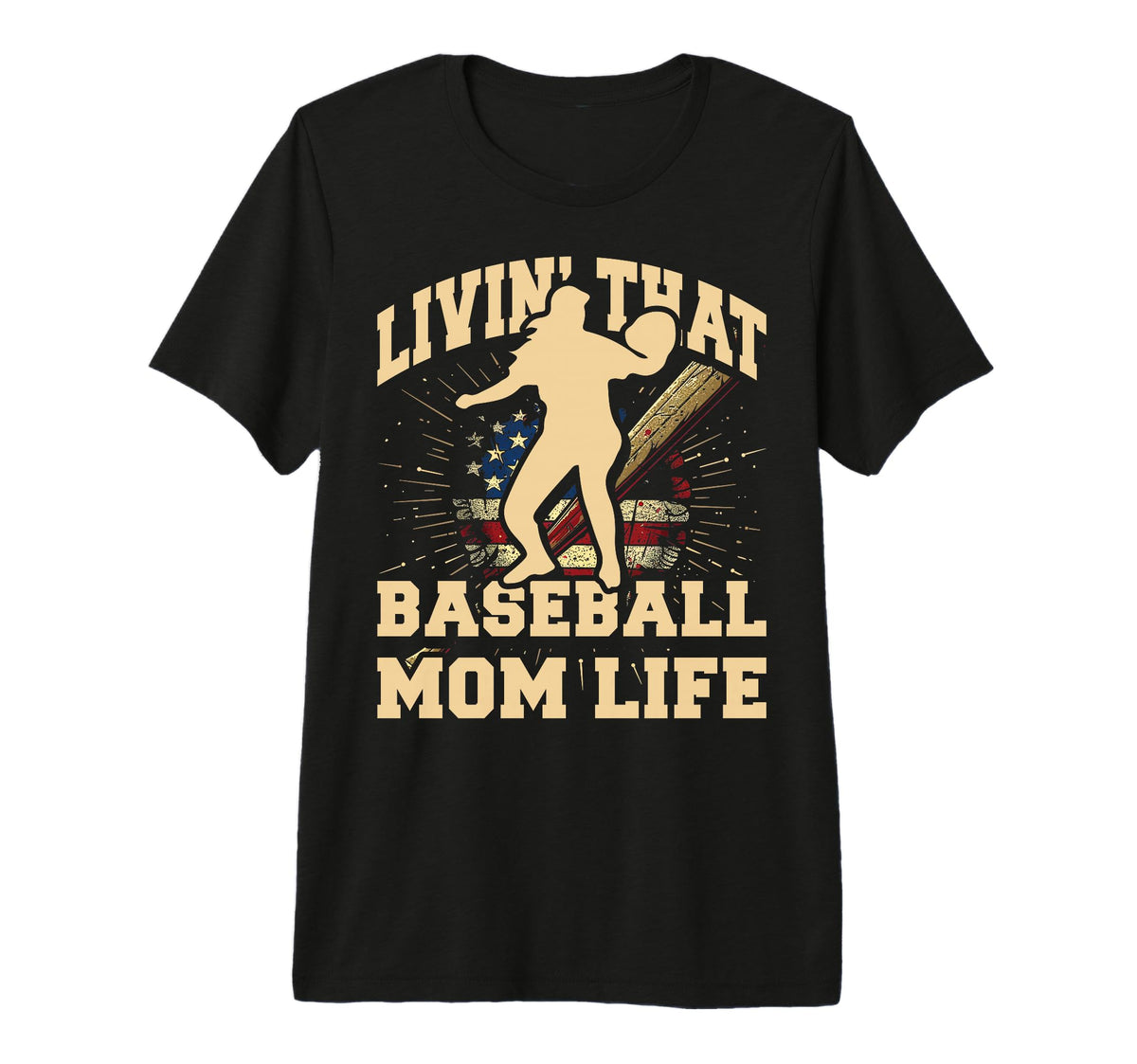 Livin That Baseball Mom Life Mothers Day T-Shirt - Streetwear Style Unisex
