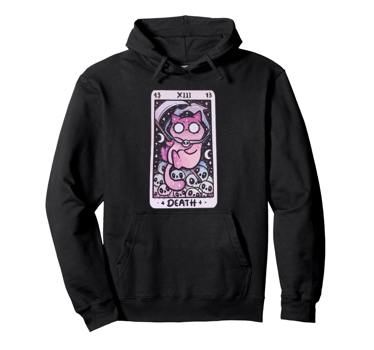 Kawaii Pastel Goth Art Death Hoodie - Casual Everyday Wear for Adults