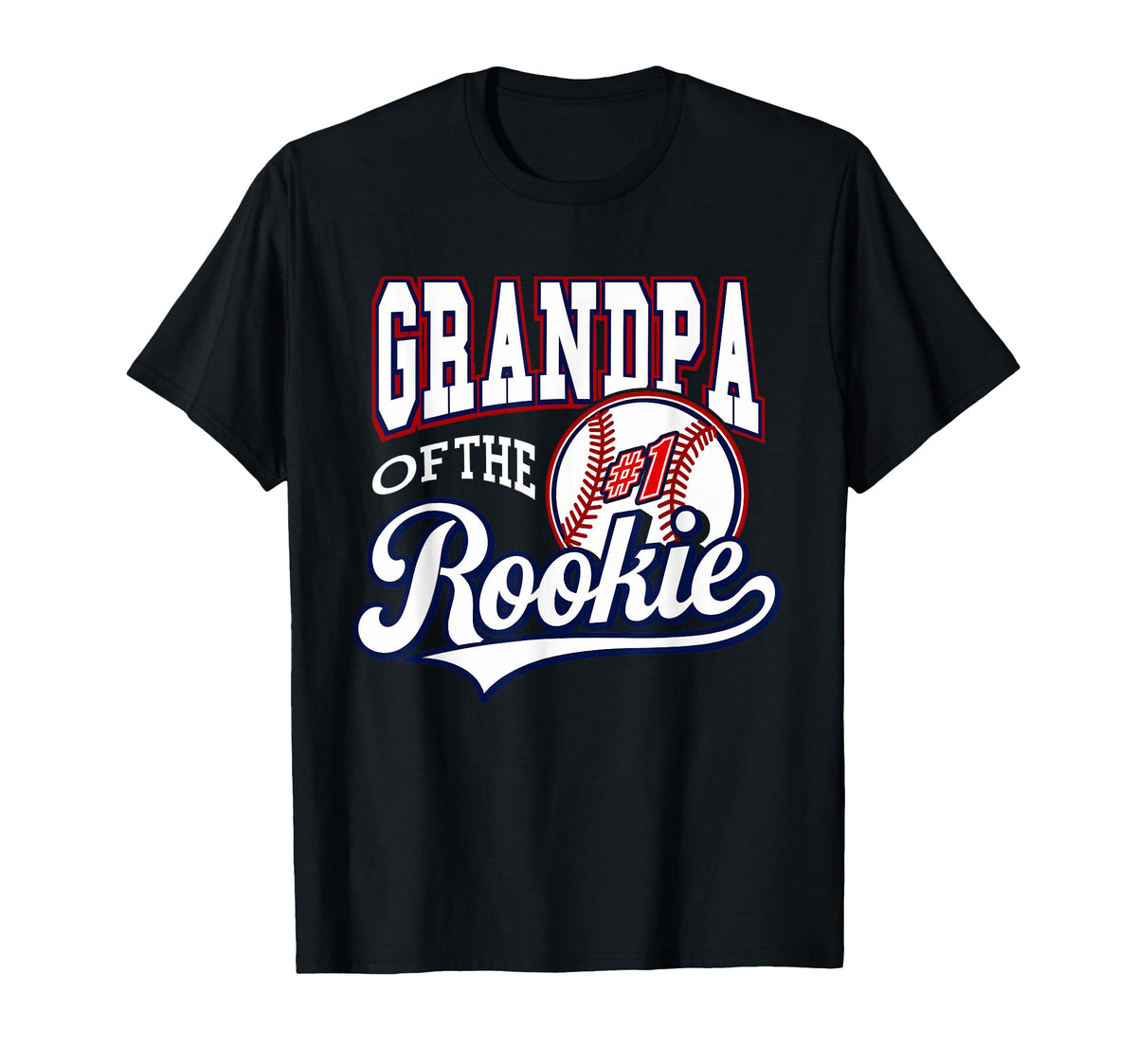 Grandpa Grandpa Number 1 Rookie Baseball T-Shirt - Trendy Graphic Men Women