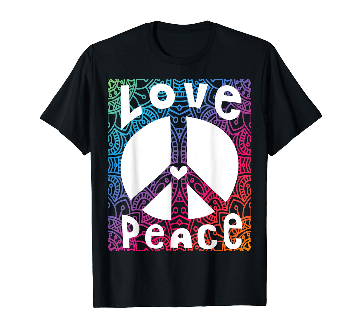 Peace Sign Love 60S 70S Tie Dye Hippie T-Shirt - Novelty Apparel Men Women
