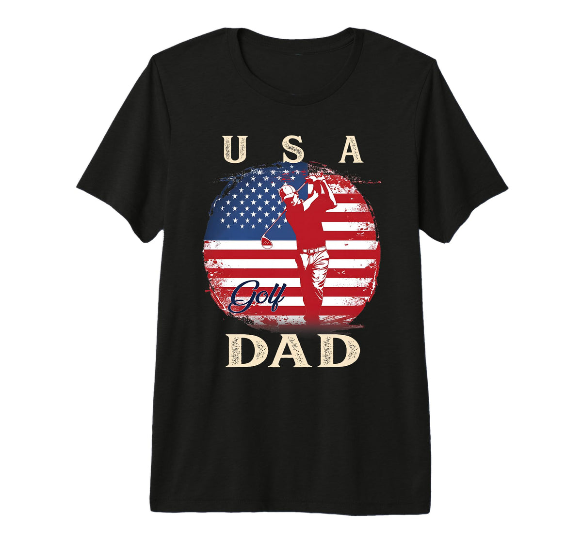 Usa Flag 2024 Fathers Day T-Shirt - Casual Everyday Wear for Adults