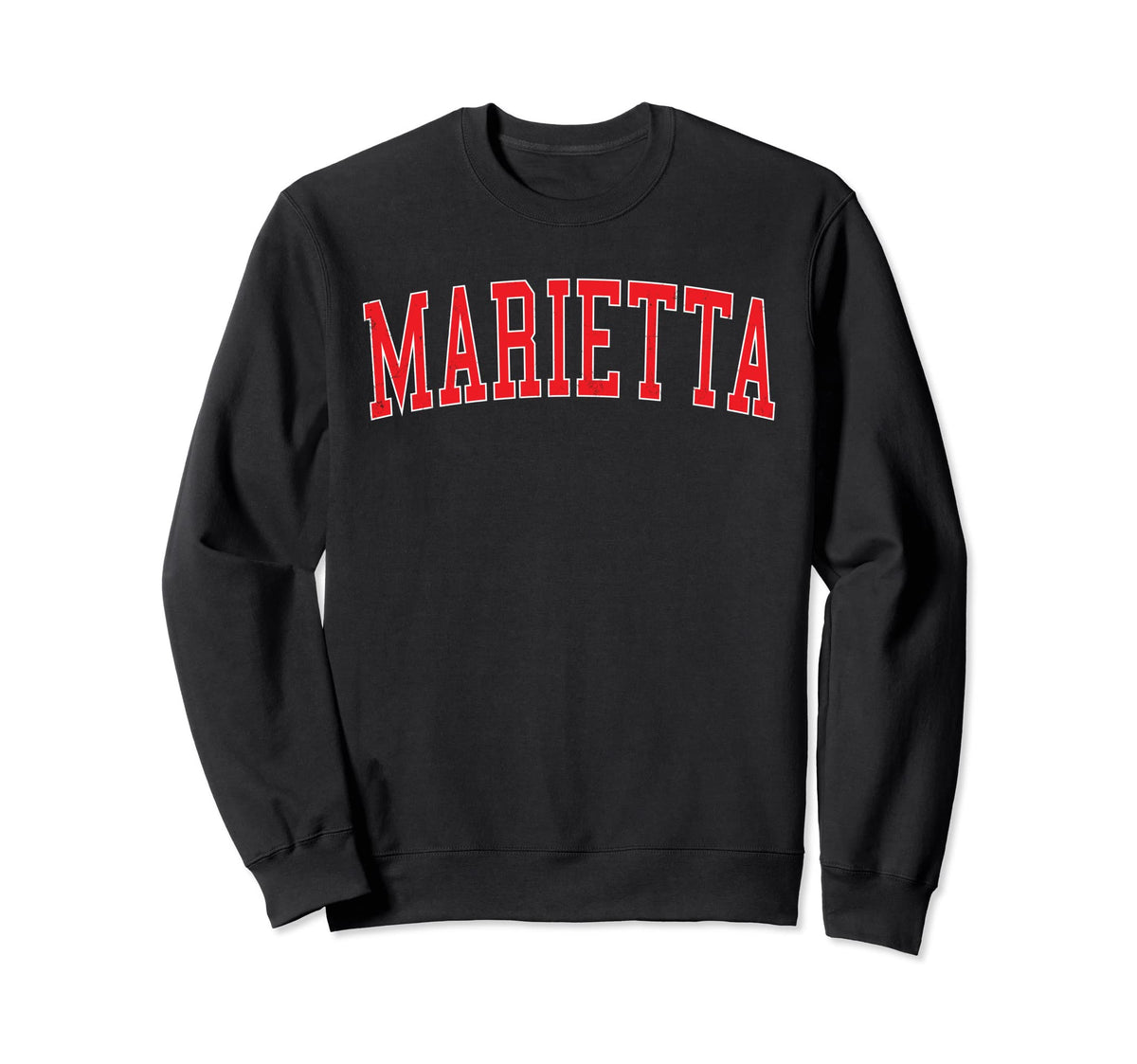 Marietta Ga Varsity Red Text Sweatshirt - Custom Art Print Unisex