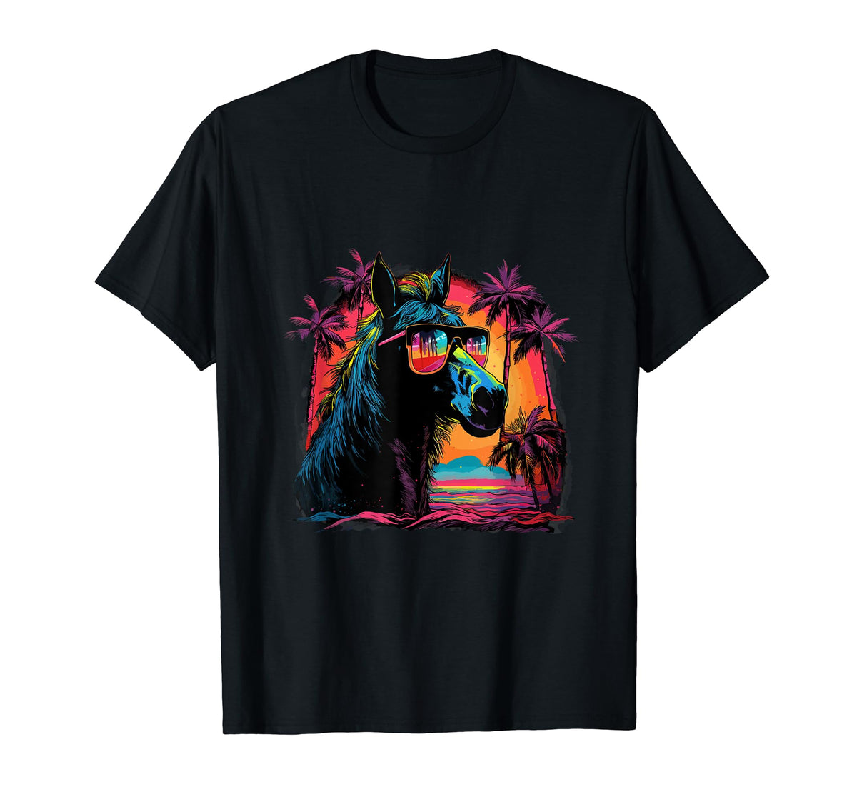 Funny Horse Vaporwave Aesthetic T-Shirt - Custom Art Print for Adults