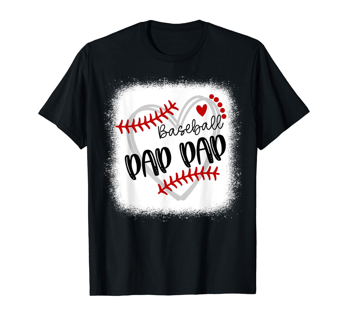 Personalized Baseball Heart Pap Pap T-Shirt - Casual Everyday Wear Unisex