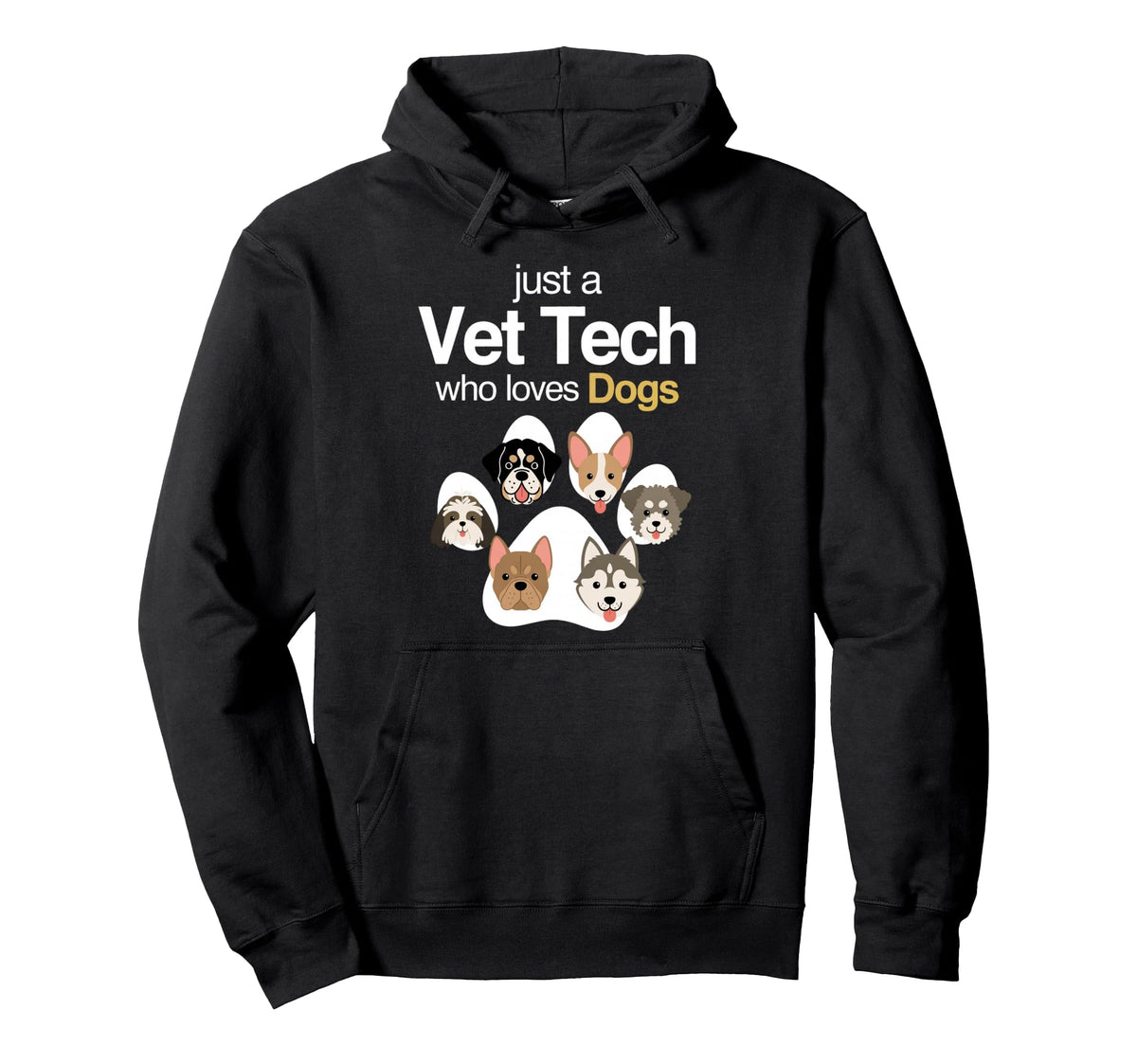 Vet Tech Who Loves Dogs Rainbow Dog Hoodie - Trendy Graphic for Adults