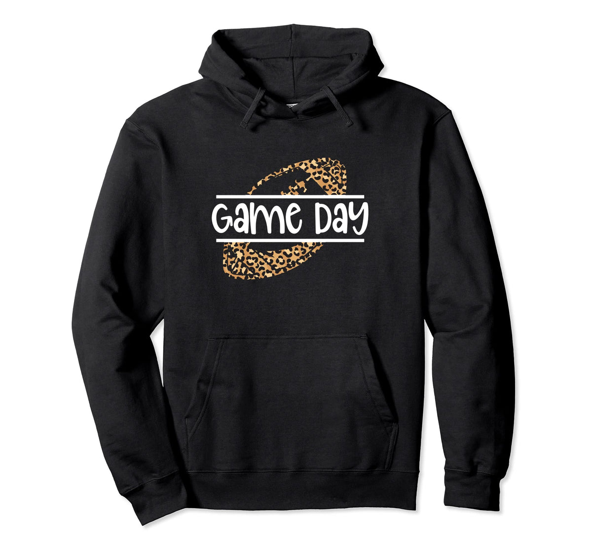 Football Game Day Leopard Football Gift Hoodie - Streetwear Style Unisex