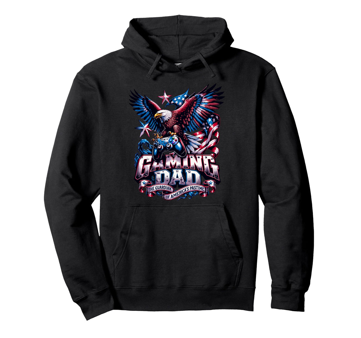 Patriotic Usa Gaming Dad Hoodie - Casual Everyday Wear for Adults