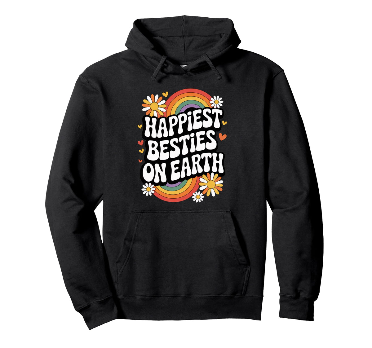 Happiest Besties Earth Rainbow Matching Hoodie - Streetwear Style Unisex