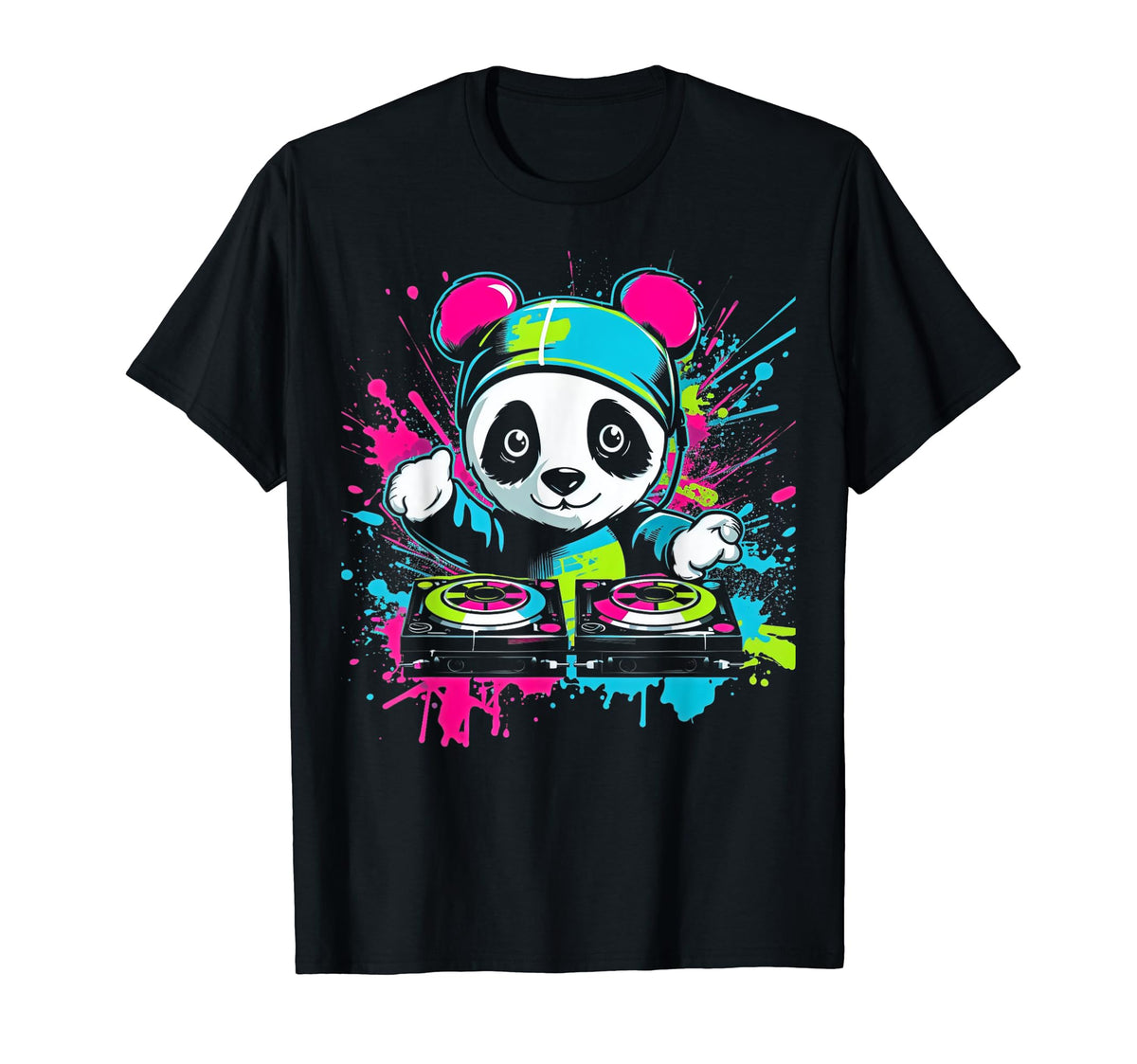 Kawaii Panda Dj Japanese Edm Y2K T-Shirt - Casual Everyday Wear Unisex