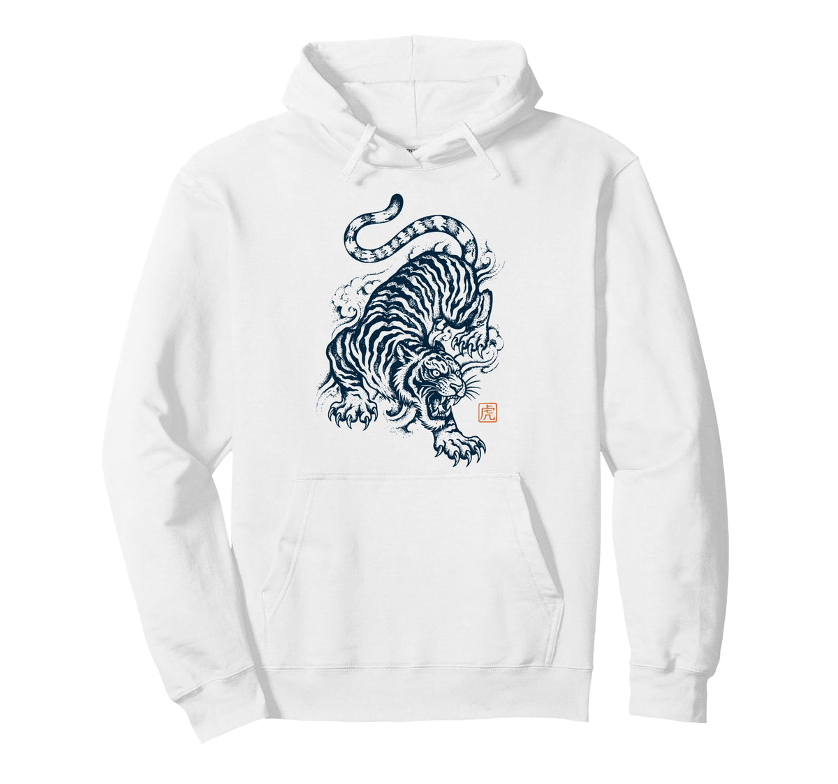 Japanese Aesthetic Asian Traditional Tiger Hoodie - Graphic Print Men Women